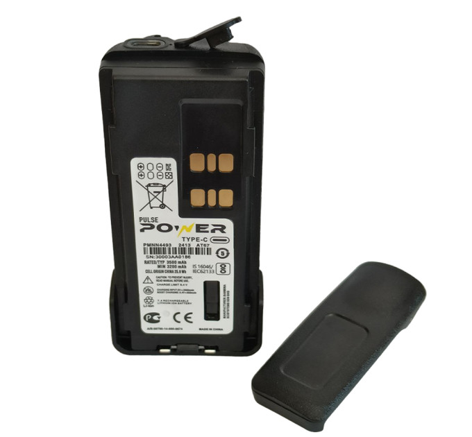 Батарея на 3500 mAh для рації Motorola з Type-C роз'ємом для DP4400e, DP4800e, Pulse Power
