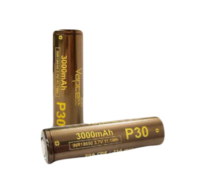 Акумулятор без захисту VapCell 18650 P30 3000 mAh. Високострумовий 20А (35А).