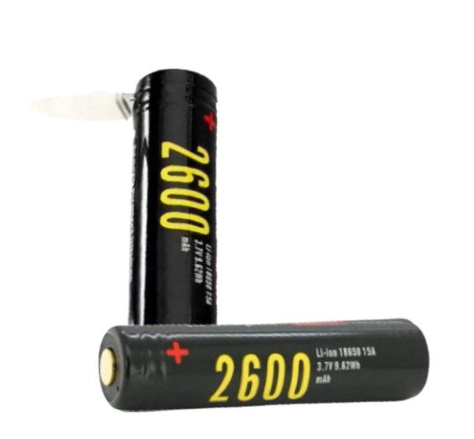 Акумулятор із захистом та вбудованим USB 18650 Soshine USB ємністю 2600 mAh, 3.7В та струмовіддачею 10А (15А)