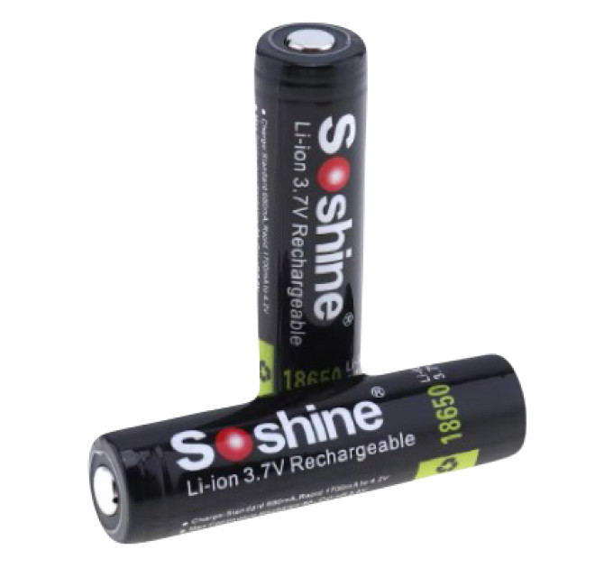 Акумулятор із захистом Soshine 18650 Li-Ion,  ємністю 3400 mAh