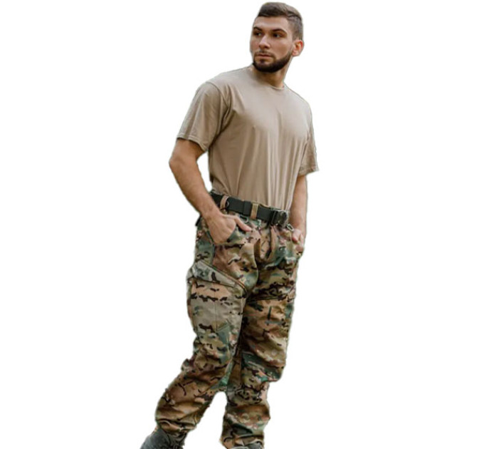 Тактические штаны SMILO cargo Softshell Multicam