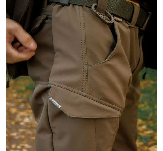 Тактические штаны SMILO cargo Softshell Olive