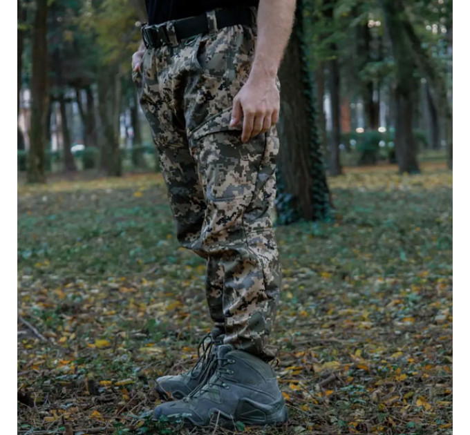 Тактические штаны SMILO cargo Softshell PIXEL