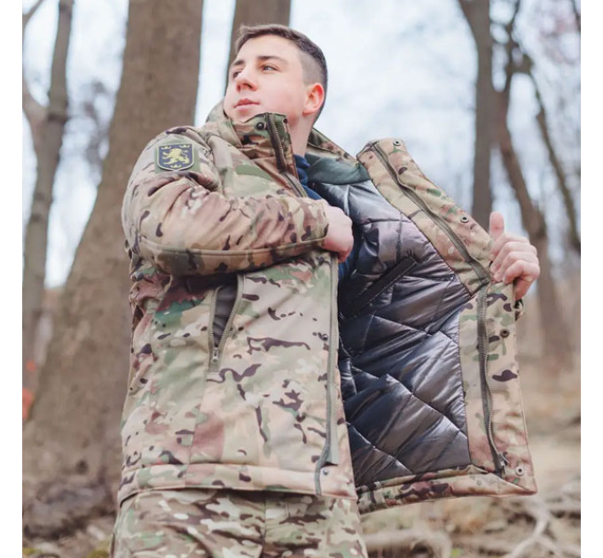 Зимняя куртка SMILO softshell omni heat Multicam