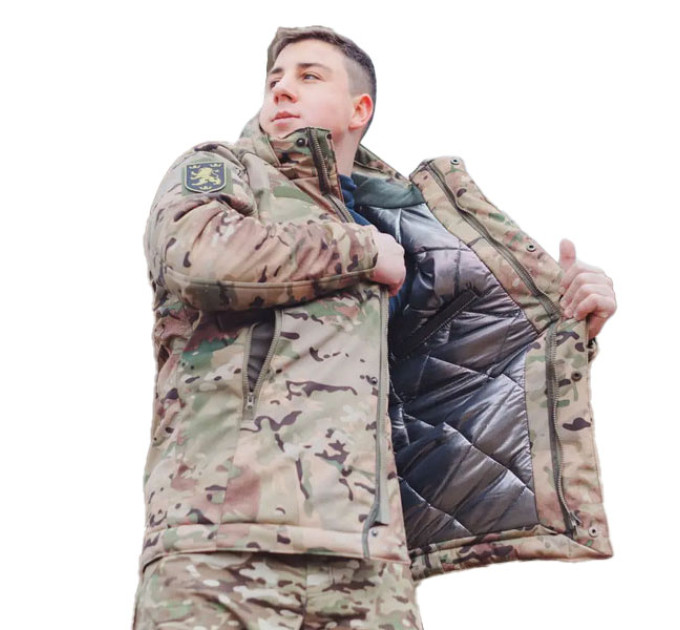 Зимняя куртка SMILO softshell omni heat Multicam