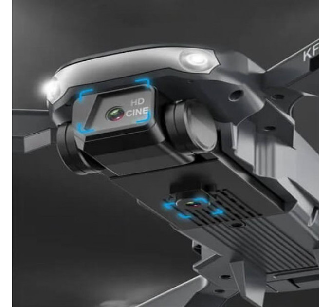 Квадрокоптер KF102 з GPS, камера 4К з 2-х осьовою стабілізацією, БК мотори, час польоту до 25 хв, радіус дії до 1200 м + кейс Orange