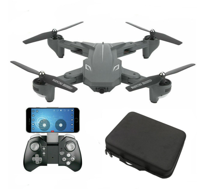 Квадрокоптер Visuo XS816 4K з двома камерами, FPV, оптичним утриманням позиції, до 20 хв. польоту (Сірий) + кейс