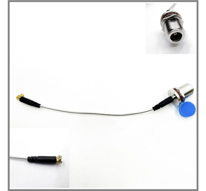 Пігтейл MMCX-90 - N-Type-F ВЧ кабель перехідник RG405 15 см, кутовий Пігтейл MMCX-90 - N-Type-F ВЧ кабель перехідник RG405 15 см, кутовий