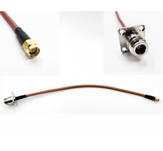 Пигтейл SMA Male - N-Type-Female Flange ВЧ кабель переходник RG400 длинна 30 см Пигтейл SMA Male - N-Type-Female Flange ВЧ кабель переходник RG400 длинна 30 см