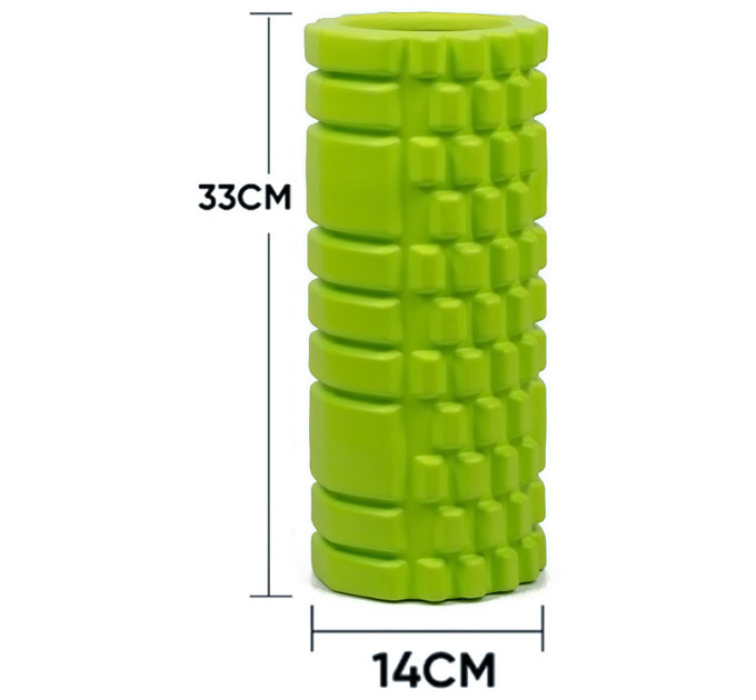 Ролик массажный EasyFit Grid Roller 33 см v.1.1 Салатовый S53-1164