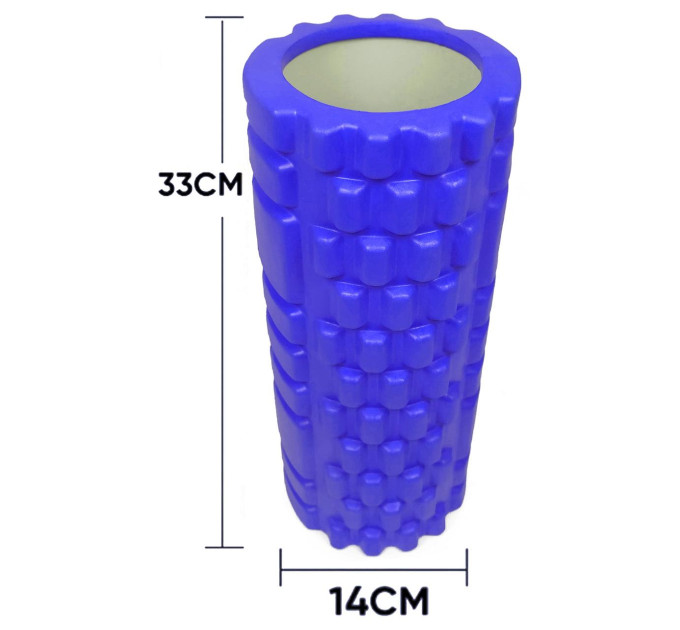 Ролик массажный EasyFit Grid Roller 33 см v.1.1 Синий S53-1163