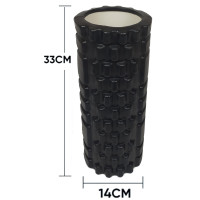 Ролик масажний EasyFit Grid Roller 33 см v.1.1 Чорний S53-1162