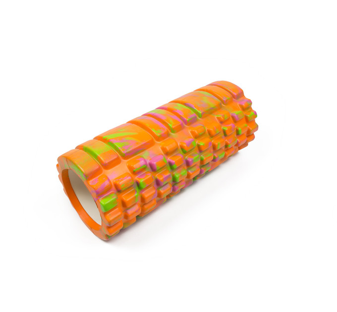 Ролик массажный EasyFit Grid Roller 33 см v.1.1 Multi Оранжевый S53-1169