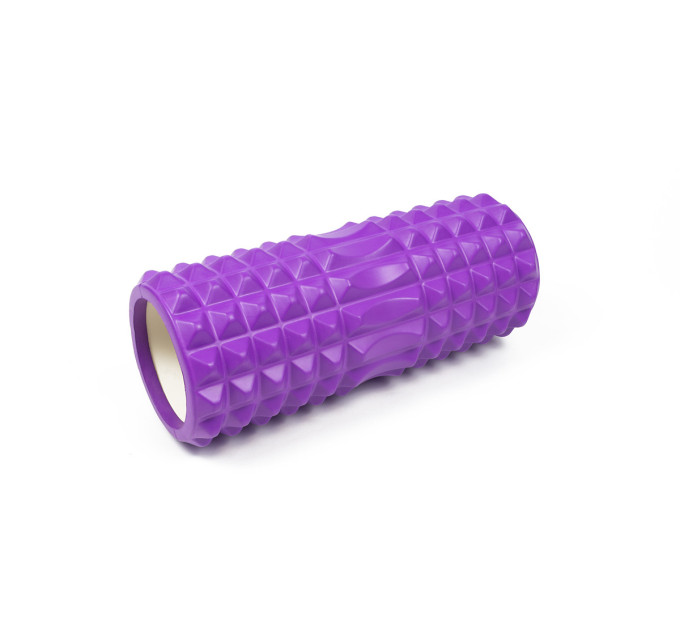 Ролик массажный EasyFit Grid Roller 33 см v.1.2 Фиолетовый S53-1174