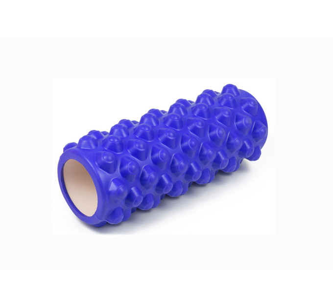 Ролик массажный EasyFit Grid Roller Extreme 33 см Синий S53-1176