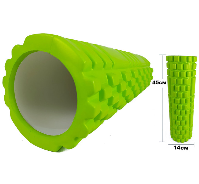 Ролик массажный EasyFit Grid Roller 45 см v.2.1 Салатовый S53-1185