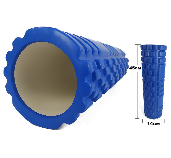 Ролик массажный EasyFit Grid Roller 45 см v.2.1 Синий S53-1184