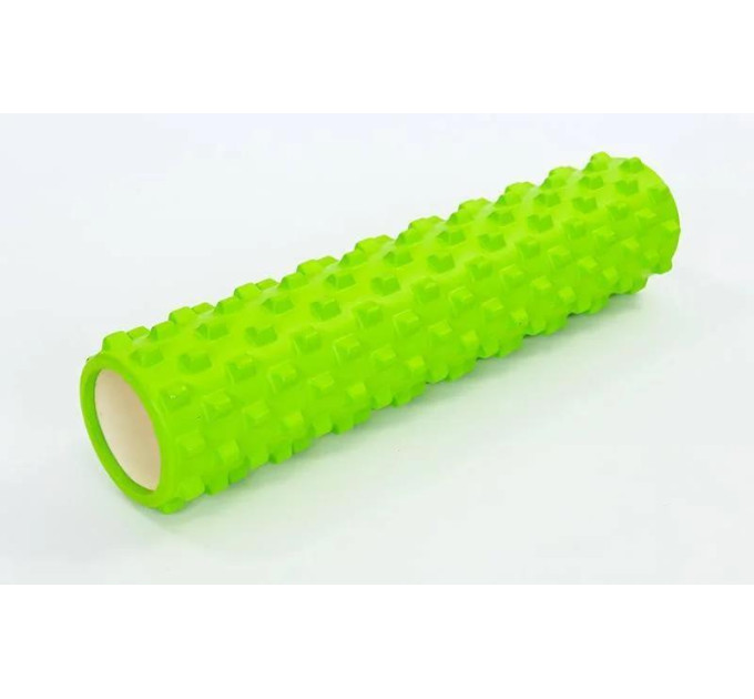 Ролик массажный EasyFit Grid Roller PRO 45 см Салатовый S53-1195