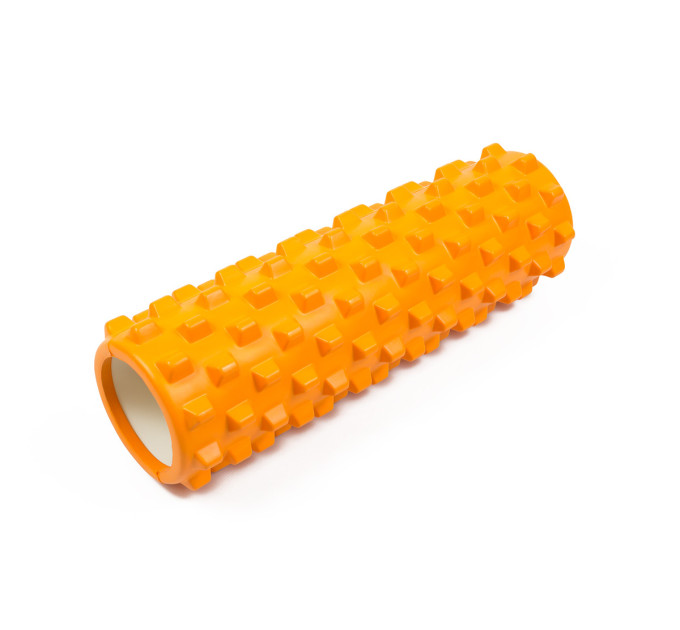 Ролик массажный EasyFit Grid Roller PRO 45 см Оранжевый S53-1196