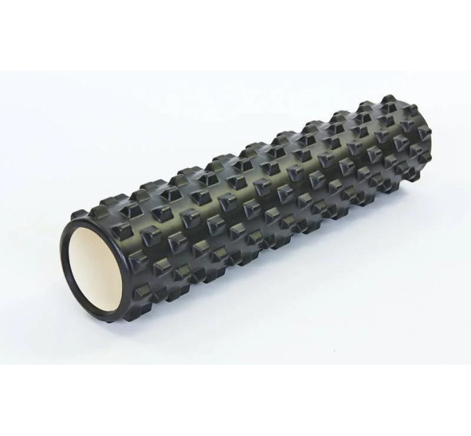 Ролик массажный EasyFit Grid Roller PRO 45 см Черный S53-1193