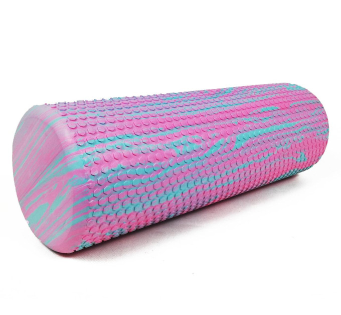 Ролик массажный EasyFit Foam Roller 45 см двухцветный Розовый-мятный S53-1206
