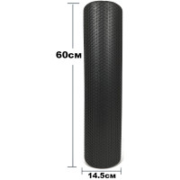 Ролик масажний EasyFit Foam Roller 60 см Чорний S53-1207