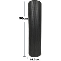 Ролик масажний EasyFit Foam Roller 90 см Чорний S53-1214