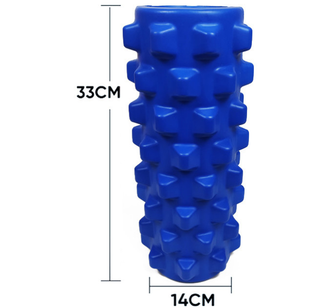 Ролик массажный EasyFit Grid Roller PRO 33 см Синий S53-1153