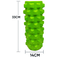 Ролик масажний EasyFit Grid Roller PRO 33 см Салатовий S53-1154