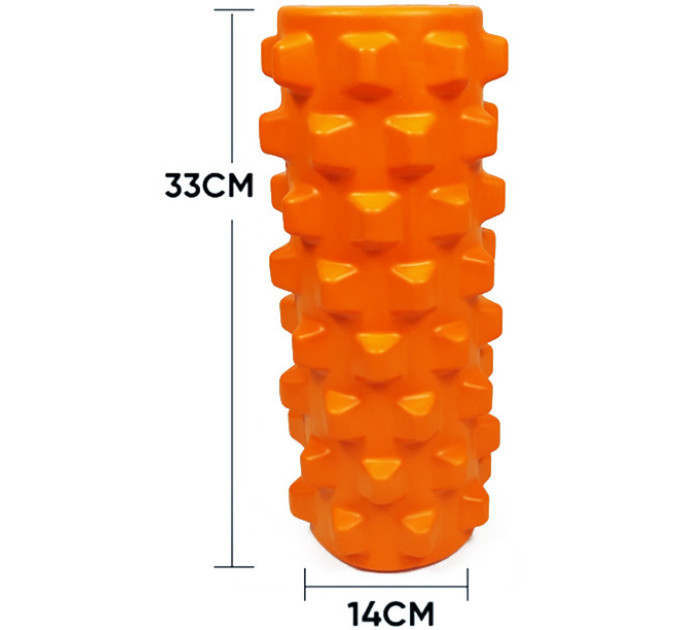 Ролик массажный EasyFit Grid Roller PRO 33 см Оранжевый S53-1155