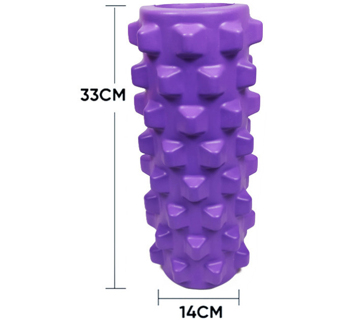 Ролик массажный EasyFit Grid Roller PRO 33 см Фиолетовый S53-1156