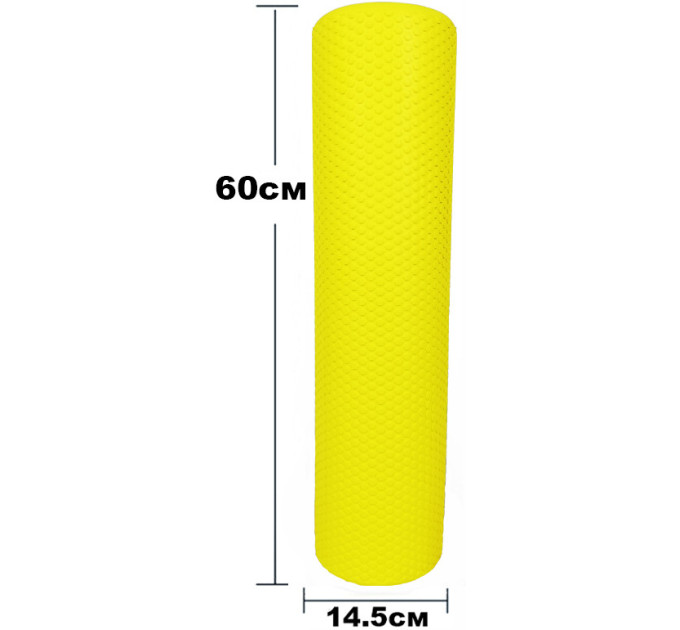Ролик массажный EasyFit Foam Roller 60 см Желтый S53-1210