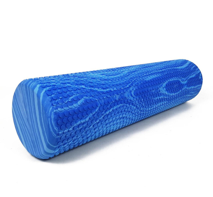Ролик массажный EasyFit Foam Roller 60 см двухцветный Синий-голубой S53-1212