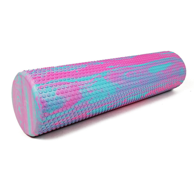 Ролик массажный EasyFit Foam Roller 60 см двухцветный Мятный-розовый S53-1213