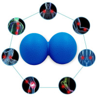 Мячик массажный EasyFit TPR двойной 12х6 см синий S53-1245