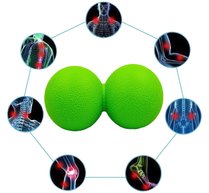 Мячик массажный EasyFit TPR двойной 12х6 см зеленый S53-1244