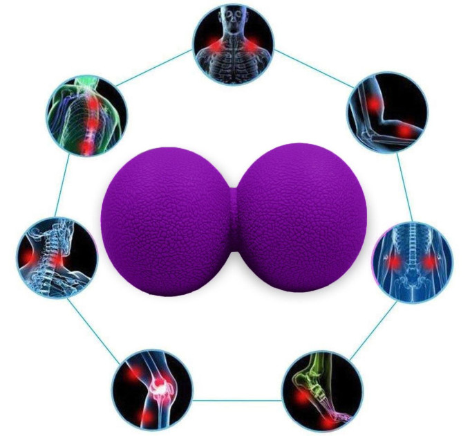 Мячик массажный EasyFit TPR двойной 12х6 см фиолетовый S53-1243