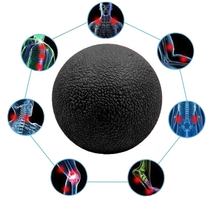 Мячик массажный EasyFit TPR 6 см черный S53-1254