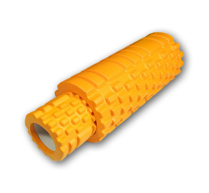 Ролик массажный EasyFit Grid Roller Double 33 см Оранжевый S53-1418