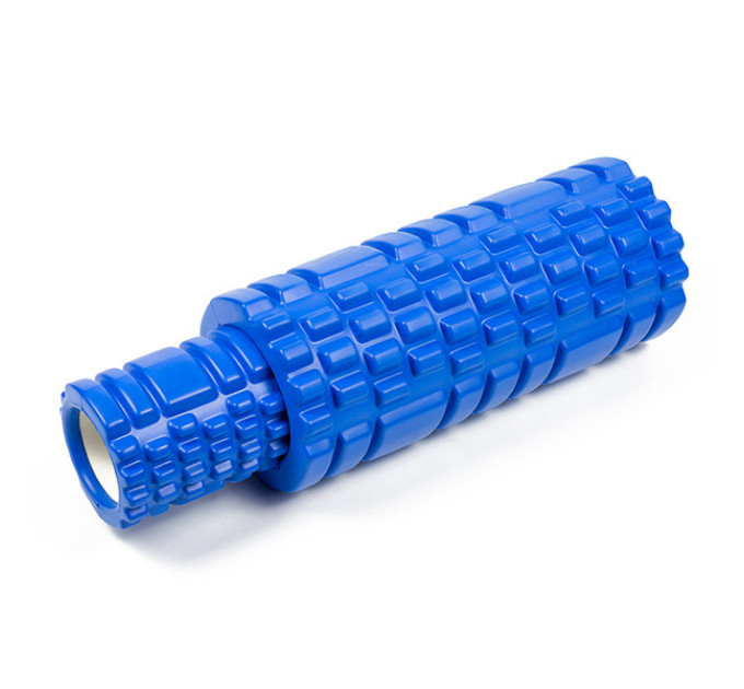Ролик массажный EasyFit Grid Roller Double 33 см Синий S53-1415