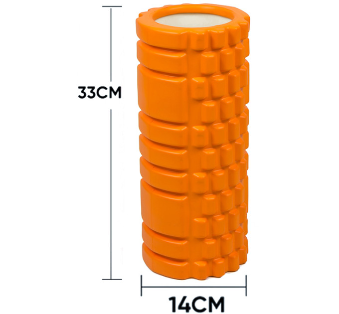 Ролик массажный EasyFit Grid Roller 33 см v.1.1 Оранжевый S53-1443