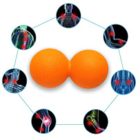 Мячик массажный EasyFit TPR двойной 12х6 см оранжевый S53-1502
