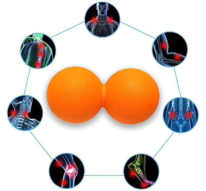 Мячик массажный EasyFit TPR двойной 12х6 см оранжевый S53-1502