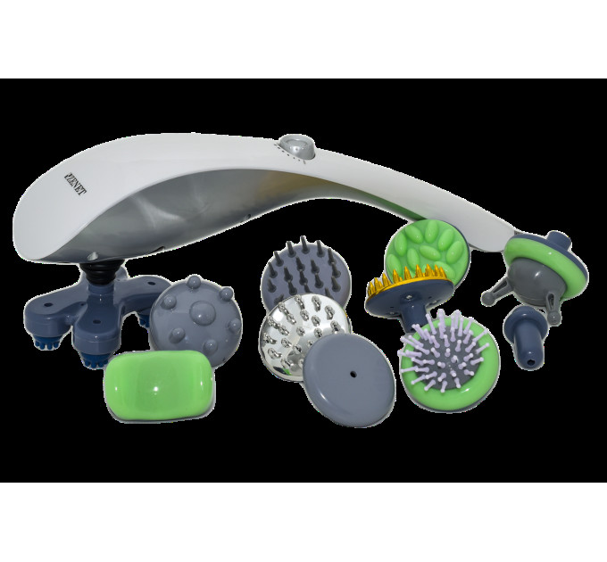 Ручной массажер Zenet ZET-718 универсальный вибромассажер для тела с 10 насадками S55-730932283