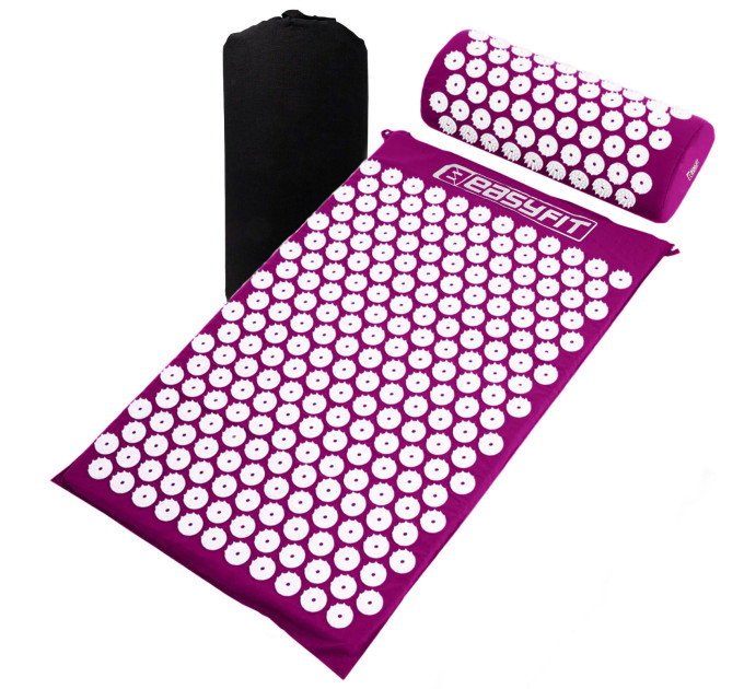 Массажный коврик Easyfit с подушкой (аппликатор Кузнецова) Фиолетовый S53-1561