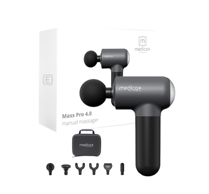 Перкусійний масажер для тіла і м'язів Medica+ MassHand Pro 4.0 Black S44-1904550803