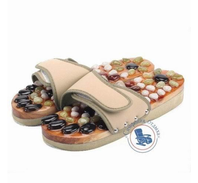 Масажні тапочки з підошвою з натуральних каменів Medic Spa