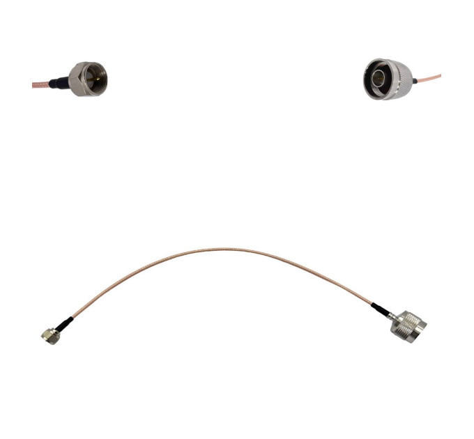 Пігтейл F-Male - N-Type-Male ВЧ кабель перехідник RG316 довжина 30 см Пігтейл F-Male - N-Type-Male ВЧ кабель перехідник RG316 довжина 30 см