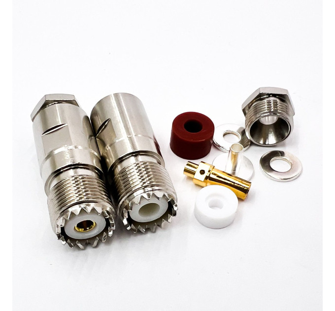 Роз'єм UHF-Female (SO239) на кабель RG-58 під пайку