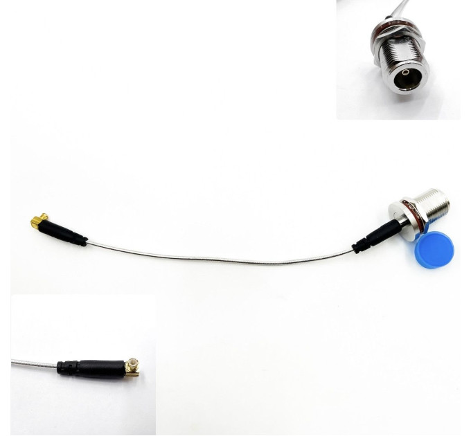 Пігтейл MCX-90 - N - Type-F ВЧ кабель перехідник RG405 20 см, кутовий Пігтейл MCX-90 - N - Type-F ВЧ кабель перехідник RG405 20 см, кутовий